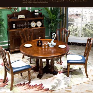 American Style Wooden Round Dining Table for Home Furniture (AS836)