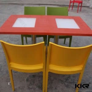 Custom Made Solid Surface Restaurant Dining Table Set
